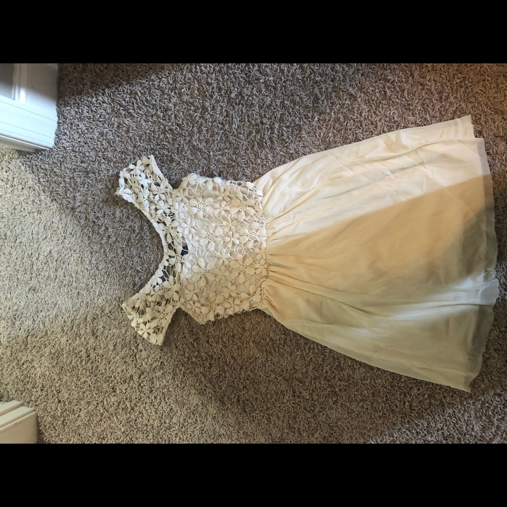 Cream floral lace dress